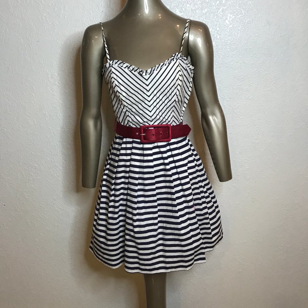 Navy Striped Dress